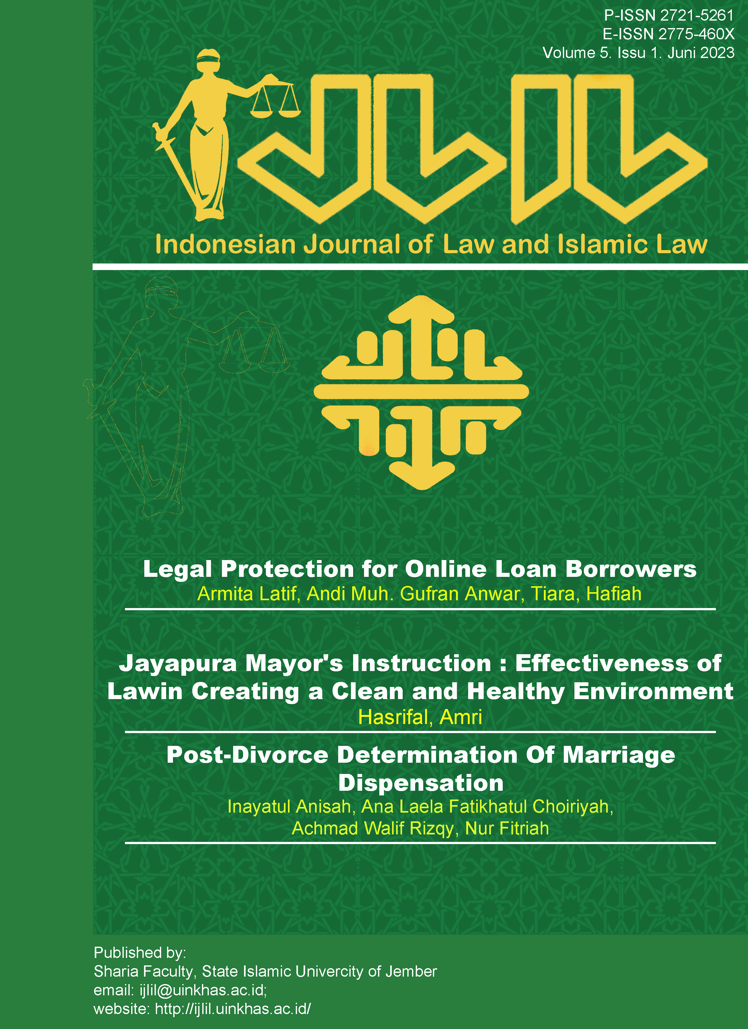 Indonesian Journal of Law and Islamic Law (IJLIL)
