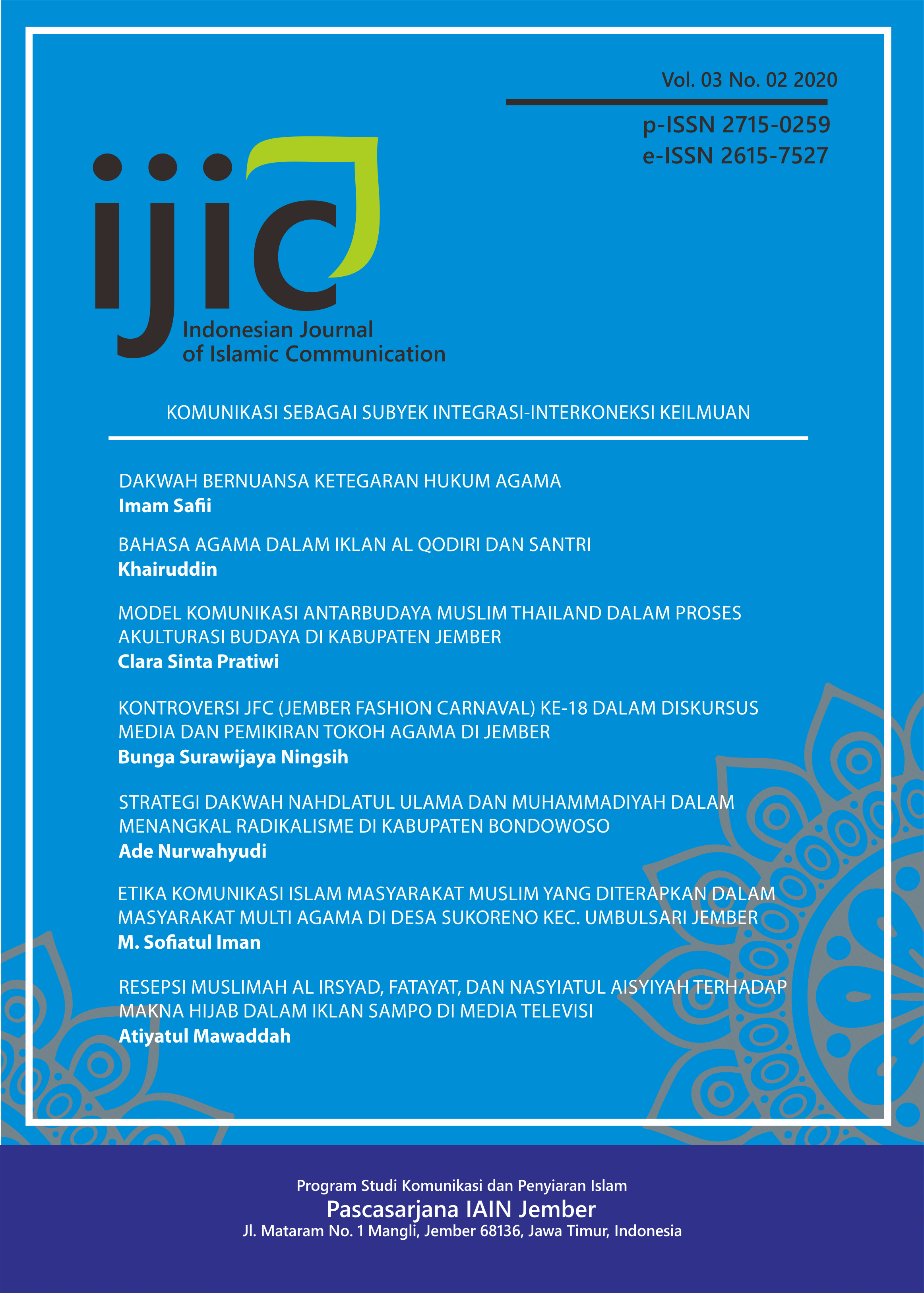  IJIC: Indonesian Journal of Islamic Communication